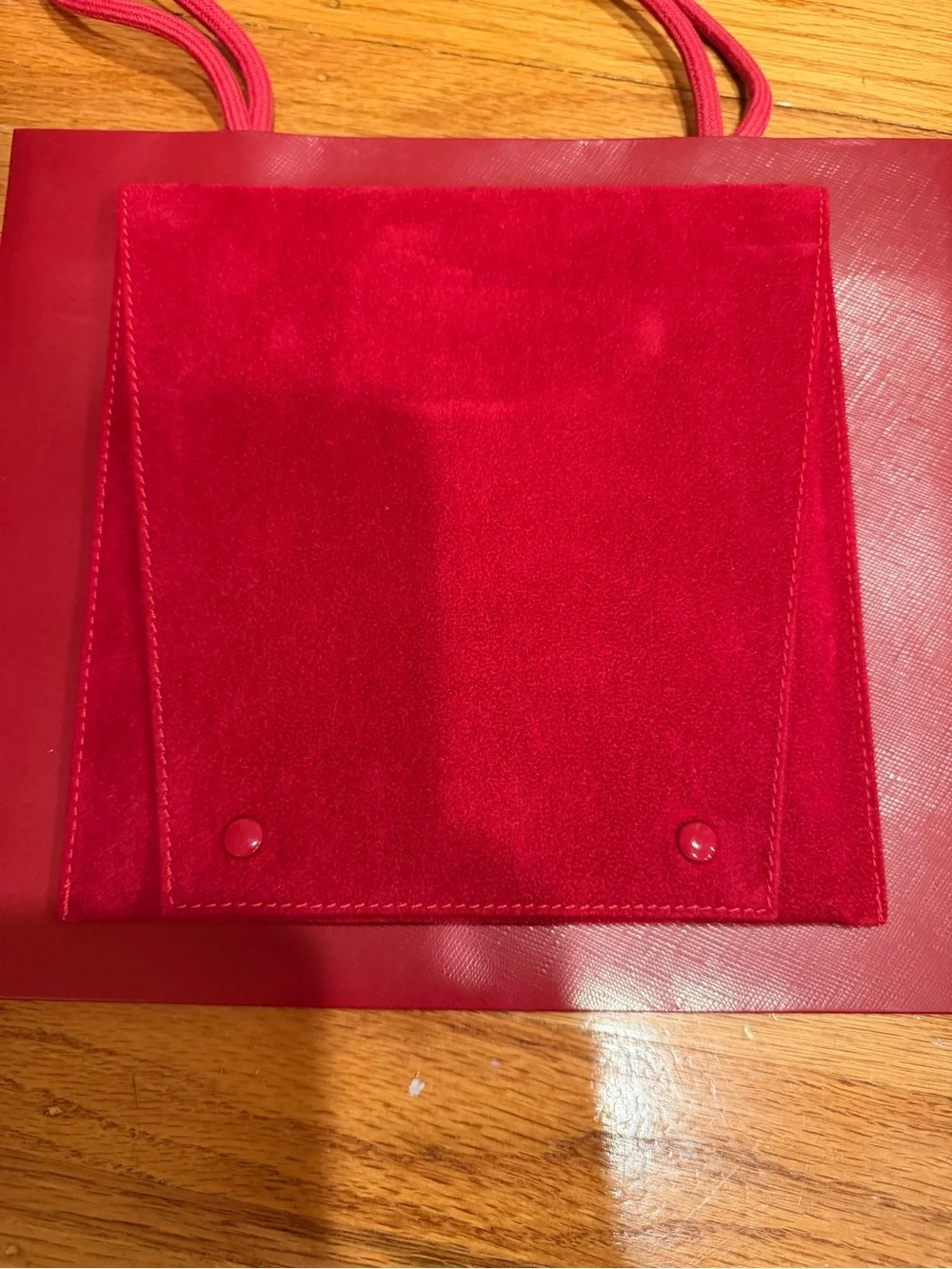Cartier Red Velvet Necklace Travel Case and Gift Bag Set